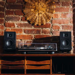 Manual Belt-Drive Wireless Turntable and Speaker Bundle AT-LPW50BT-BDL3X