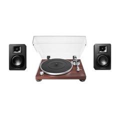 Manual Belt-Drive Wireless Turntable and Speaker Bundle AT-LPW50BT-BDL3X