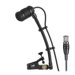 Cardioid Condenser Clip-on Instrument Microphone for use with Audio-Technica cH-Style Body-pack Wireless Transmitters ATM350UcH