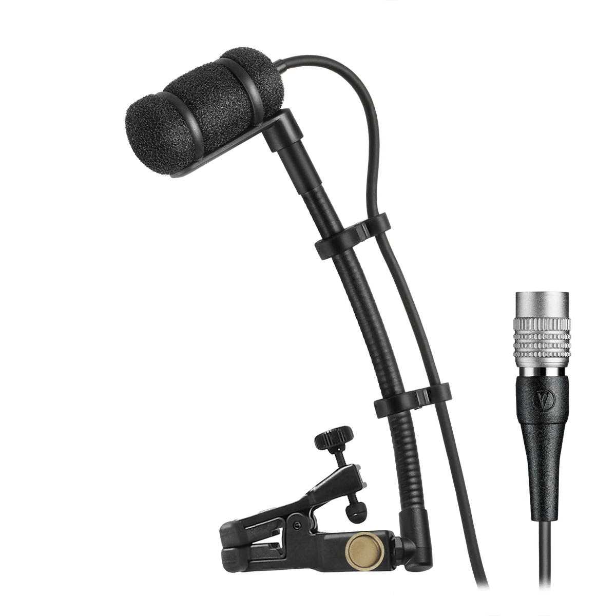 Cardioid Condenser Clip-on Instrument Microphone for use with Audio-Technica cW-Style Body-pack Wireless Transmitters ATM350UcW