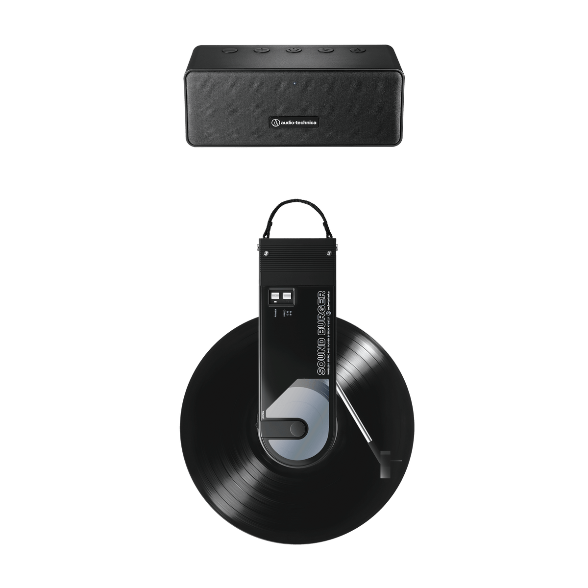 Sound Burger Portable Bluetooth Turntable and Speaker Bundle AT-SB727-BDL65X