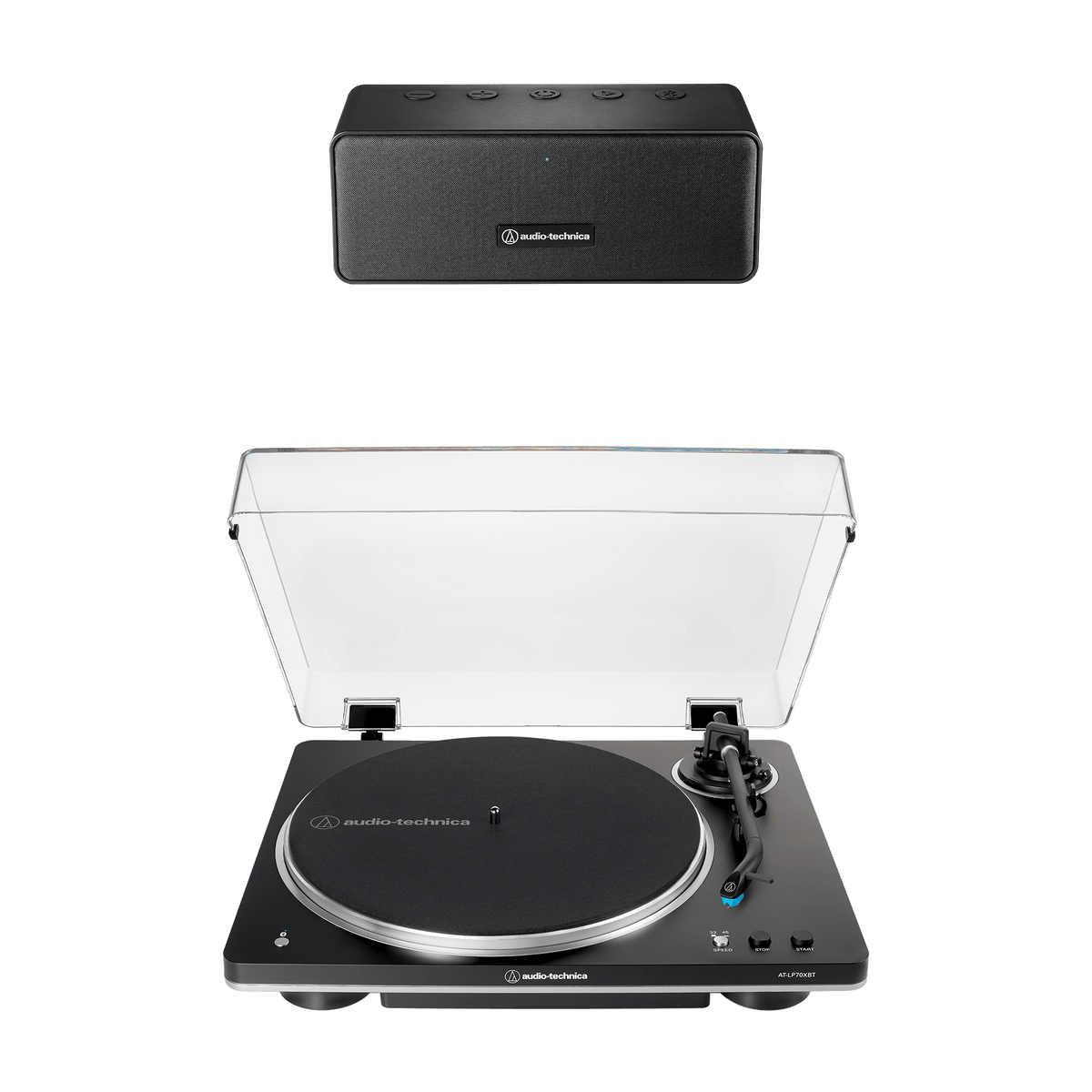 Automatic Wireless Belt-Drive Turntable and Speaker Bundle AT-LP70XBT-BDL65X